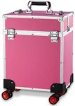 Gorilla GC-340 Cosmetics Makeup Beauty Nail Salon Hairdresser Trolley Case Black (Pink)