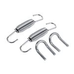 Qiilu Muffler Springs,2Pcs Motorcycle Exhaust Pipe Spring for Universal Motor Exhaust Pipe Hooks Stainless Steel