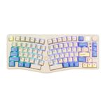 MechLands LEOBOG A75 75% Alice Keyboard, Wireless Gaming Keyboard with Knob and Joystick Design, Top Mount Mechanical Keyboard with Flex-Cut PCB, PC Plate, Magnetic Stands for Win/Mac (White)