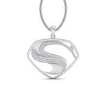 0.70TCW Diamond Superman Inspired Locket Pendant Superhero Jewelry Solid 925 Sterling Silver