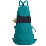 Gardening Apron with Pockets Canvas Work Apron for Men Women Adjustable Gardening Tool Apron Waterproof Roo Garden Apron Green Garden Worker Smock for Harvesting Fruit Vegetable Picking Lawn Care