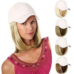 Baseball Cap Wig Hat Wig for Women White Baseball Cap with Bob Short Synthetic Hair Extensions Adjustable Daily Use Hat Wig 27/613