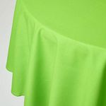 HOMESCAPES Lime Green Cotton Round Tablecloth 6 to 8 seater Large Circular 178 cm (70 Inches) Washable Hand Woven 100% Plain Cotton with Decorative Ladder Stitch Edge