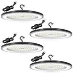 4-Pack High Bay LED Shop Lights, 300W 45000LM UFO High Bay Light (Eqv. to 1200W HPS/MH), 110-275V, 6500K Daylight, IP65 Waterproof UFO Lamp for Workshop, Warehouse, Garage, Barn