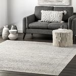 nuLOOM Area Rug, Polyester, Abstract Tribal Grey, 5 x 8 Feet