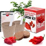 Wellness Tree Carolina Reaper & Ghost Pepper Chili Growing Kit - All in One Pepper Seed Plant Growing Kit Gift - Outdoor Garden Vegetable Seed Starter Kit - Grow Your Own Kits for Vegetable Gardening