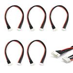 elechawk JST-XH 4S Balance Plug Extension Lead Wire 200mm 5 PCS for LiPo Battery Balance Charging 22AWG Silicone