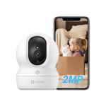 EZVIZ Indoor Wifi Camera with App, 512GB with No Subscription, One-Touch-Calling, Smart Colour Night Vision, Sound Detection, Human Detection, Google Alexa Control, 360° Auto Tracking, CP1 Pro 2mp