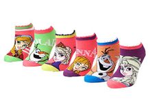 Disney Frozen Little Girls' 6 Pack Assorted No Show Socks (Medium)