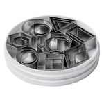 Ateco 4845 Plain Edge Geometric Shapes Cutters in Graduated Sizes, Stainless Steel, 24 Pc Set