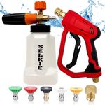 Selkie Foam Cannon with Pressure Washer Gun, Adjustable Cannon Foam Blaster Power Washer Snow Foam Lance with 6pcs Nozzle,1/4" Quick Connector,4350PSI