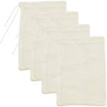 AOUXSEEM 4 Pack Cheesecloth Bags for Straining,Reusable Cold Brew Coffee Cheese Cloths Strainer,Large Nut Milk Tea Juice Bag,100% Natural Cotton Fine Mesh Filter Bags(X-Small,4"x6")