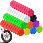 GCTWFYK 160 Pcs Bike Spoke Skins, 10 Mixed Colors Bicycle Spoke Covers, Dirt Bike Rim Wraps Protector for Motorcycle Bicycle Wheelchair Accessories for 8-21 Inch Rims