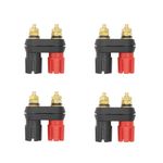 EIGHTNOO 4 Pcs Banana Plug Terminal 4mm Dual Female Banana Jack Socket Binding Posts for Speaker Amplifier Terminal