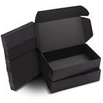 Kurtzy Black Kraft Gift Boxes (20 Pack) - Box Measures 19 x 11 x 4.5cm (7.48 x 4.33 x 1.77 inches) - Easy Assemble Rectangle Presentation Favour Present Box - Parties, Birthdays, Weddings, Holidays