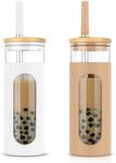 Tronco 22 oz Glass Tumbler with Lid