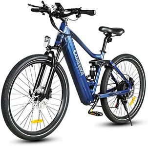 SAMEBIKE XD26-II Electric Bikes for Adults, Full Suspension Electric Mountain Bike with 48V 15Ah Battery E-Bike, Dual Hydraulic Brakes, Max Range 120KM(PAS) SHIMAN0 7-Speed