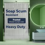 Epica Strongest Mildew Resistant Shower Curtain Liner on The Market-100% Anti-Bacterial 10 Gauge Heavy Duty Liner-Waterproof-72x72 Inches (Frosted)