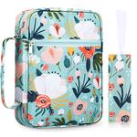 Laumoi Bible Covers Bible Case for Women 10'' Floral Bible Case Bible Bag Portable Book Cover Bible Carrying Case for Bible Study(More Flower)