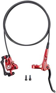 Cyclon MTB Hydraulic Disc Brakes Set, Black/Red Aluminum Alloy Hydraulic Brakes for Mountain Bike Left Front 1000mm Right Rear 1700mm Hydraulic Bicycle Brakes with is/PM Adapter Fit 160mm Rotor