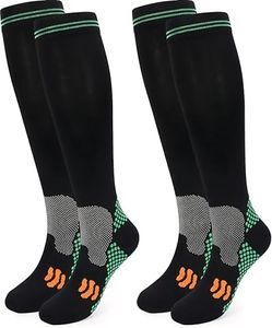 Compression Socks (20-30mmHg) for Men & Women – Best Compression Socks for All Day Wear, Better Blood Flow, Swelling! (L/XL, Black)