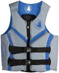 Body Glove Bob Soven Signature Front Zip U.S. Coast Guard Approved Magnaflex PFD Life Jacket Vest, Heather Grey, Small