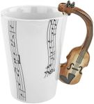 Fairly Odd Novelties Violin Ceramic 8oz Coffee Musician Mug, One Size, White, FON-10213