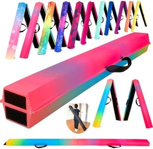 MARFULA 6 FT / 8 FT / 9 FT Folding Gymnastics Beam Foam Balance Floor Beam - Extra Firm - Suede Cover - Anti Slip Bottom with Carry Bag for Kids/Adults Home Use