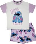 Disney Lilo & Stitch 100% Combed Cotton Overhang shoulder short Pyjama Set 14-15yr