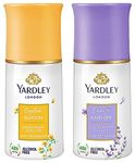 Yardley London English Blossom Anti Perspirant Deodorant Roll On for Women, 50ml & Yardley London English Lavender Anti Perspirant Deodorant Roll On For Women, Floral, 50ml