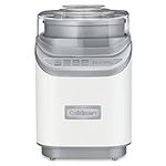 Cuisinart ICE-60WP1 2-Quart Cool Creations Ice Cream, Frozen Yogurt, Gelato and Sorbet Maker, LCD Screen with Countdown Timer, Makes Frozen Treats in 20-Minutes or Less, Stainless Steel/White