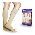 Vein Care Compression Stockings Below Knee for Varicose Veins, Cotton, 20-30 mmHg, Class 2 Compression, Pair (XL)