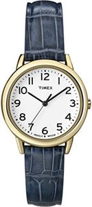 Timex Women's Easy Reader Watch, Blue/Gold-Tone/White/30mm, 30mm, Mixed