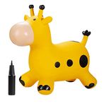 Inhahland Bouncy Animal Hopper, Kids Toddlers Outdoor Toys for 2 3 4 5 Year Old Girls Boys Gifts - Giraffe (Yellow), Pump Included