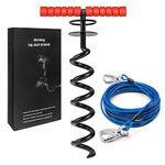 Sliridog Heavy Duty Dog tie Out Cable and Stake for Large Dogs, Dog Tie Out Stake and Cable Anchor for Large Dogs up to 200 lbs, Large Dogs for Yard, Beach, Outdoor (Large, Black)