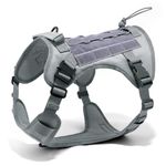 PETZ R US No-Pull Dog Harness – Adjustable Reflective Pet Vest with Easy Control Handle for Outdoor Adventures Grey (Pack of - 1)