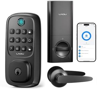 Smart Door Locks for Front Door, WiFi Smart Deadbolt Lock with Handle Set, Supports Fingerprint, Amazon Alexa, Google Assistant, App Control, Auto-Lock, One-Time Code, Anti-Peeking Password