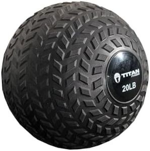 Titan Fitness 20 LB Rubber Tread Slam Ball, Dead Bounce, 10in Diameter, Weight Workout - Throw, Catch, Slam, Twist