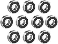 uxcell 607RS Deep Groove Ball Bearing Single Sealed 160017, 7mm x 19mm x 6mm Chrome Steel Bearings (Pack of 10)