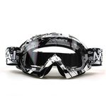 roaopp Motorcycle Goggles Dirt Bike Goggles Motocross Goggles Windproof ATV Goggles Dustproof Racing GogglesScratch Resistant Ski Goggles PU Resin Protective Safety Glasses (black white+Clear lens)