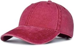 TSSGBL Vintage Cotton Washed Baseball Caps Unstructured Low Profile Adjustable Distressed Dad Hat for Men Women S-M-L-XXL, Wine(washed)