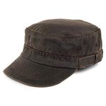 Dorfman Pacific Weathered Cotton Army Cap L-XL Brown