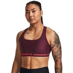 Under Armour Womens Medium Support Crossback Sports Bra Top Dark Maroon XS