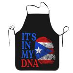 Shuwekk Holiday Celebration Aprons for Halloween Thanksgiving Christmas, Kitchen Cooking Grilling Apron Bib Apron, Puerto Rican Flag It's in My Dna, One Size