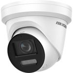 DS-2CD2387G2-LSU/SL Acusense 4K 8MP IP PoE Turret Dome Camera, 2.8mm Wide Viewing Angle, Full Color Night Version, Two Way Audio, Outdoor, Strobe Light, Audio Alarm, Compatible with Hikvision NVR