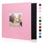 Miaikoe Photo Album 6x4 600 Pockets Slip in Large Capacity Album for Family Wedding Anniversary Linen Album Book Holds 600 Horizontal and Vertical 10x15cm Photos(600 Pockets, Pink)