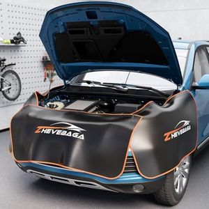 3 Pack Fender Covers for Mechanics - Microfiber Leather Car Fender Protector Mats with Hooks & Magnetic Protection - L