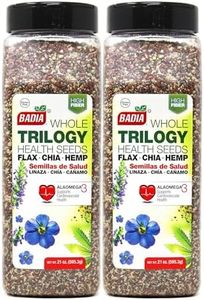 Badia Trilogy Seeds, Whole Flax, Chia, & Hemp, 21 oz - Palatize Pack of 2