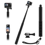 Wiseten 150CM/59" Selfie Stick for Insta360 X4, Extendable Selfie Vlog Handle Portable Camera Accessories for GoPro Hero 13 12 11 10 9 8 7 6 Black insta360 One X3 X4 DJI Action Camera