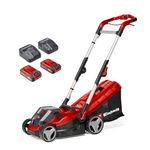 Einhell Power X-Change RASARRO 36/34 Cordless Lawnmower With Battery (x2) And Charger (x2) - 36V, 34cm Cutting Width, 30L Grass Box, 5 Cut Heights - Battery Lawn Mower For Lawns Up To 300m²